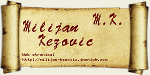 Milijan Kezović vizit kartica